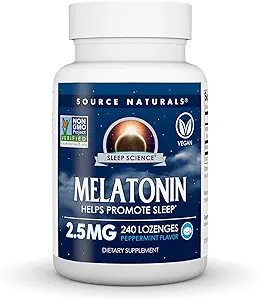 Source Naturals Melatonin, Helps Promote Sleep* - 2.5 mg - 240 Vegan Peppermint Flavored Lozenges