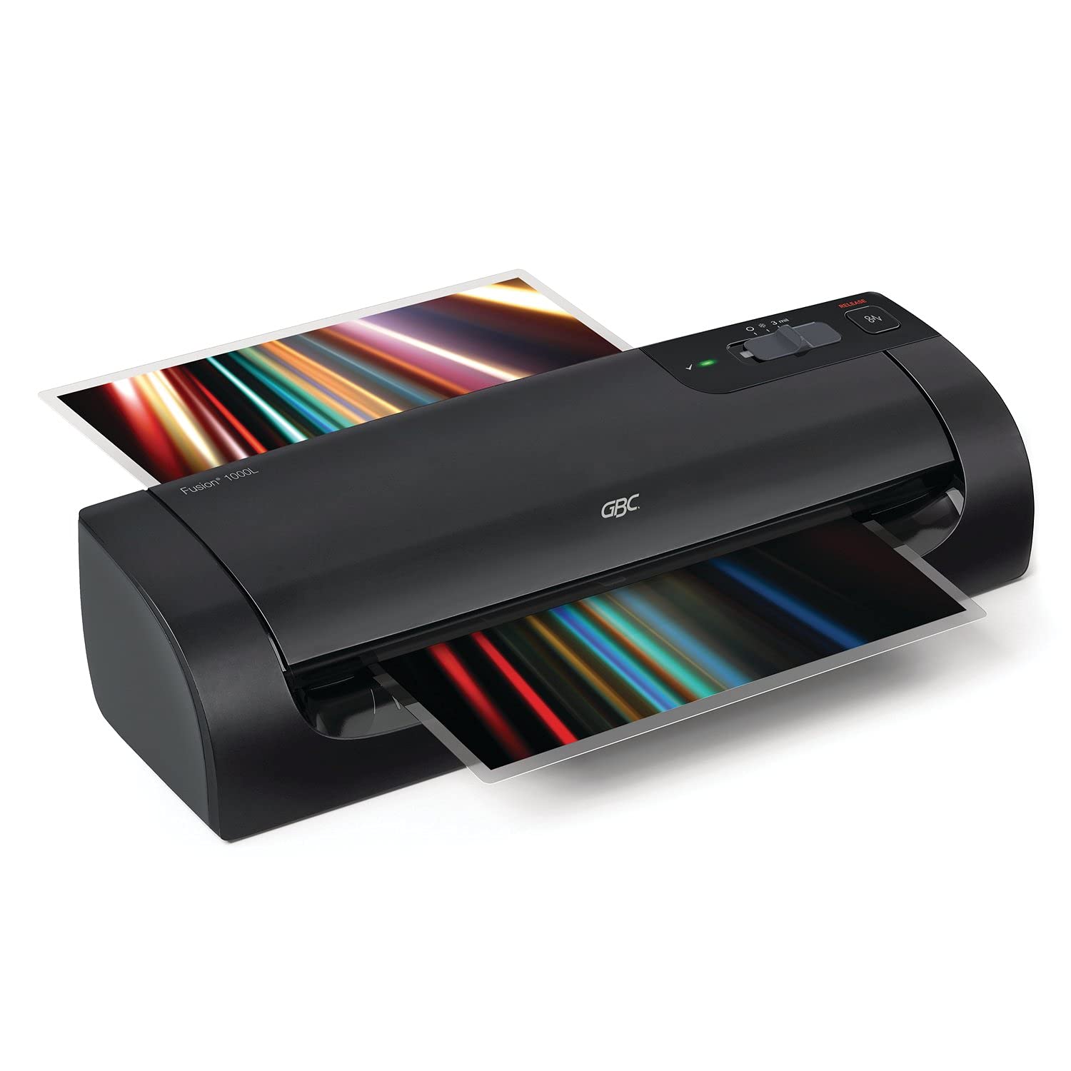 GBC Thermal Laminator Machine, Fusion 1000L, 9 Inch, 4 Min Warm-up, 3 or 5 Mil, with 10 EZUse Laminating Pouches for Home, Office and Classroom, Black (1703072)