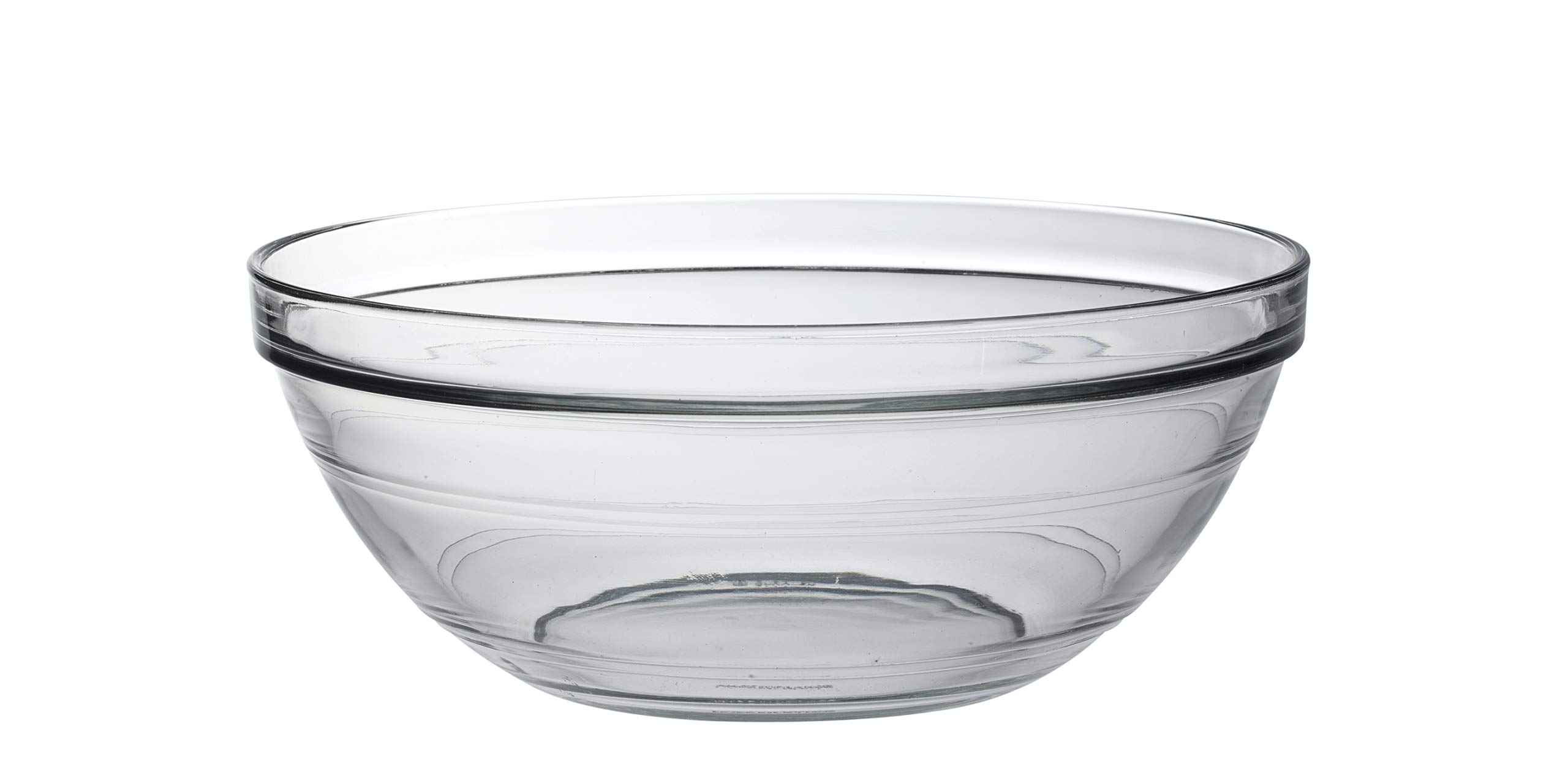 Duralex Gigogne Glass Stackable Mixing Bowls/Prep Bowls Set of 6, Clear. 2½ qt. / 9"