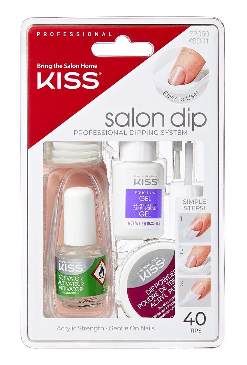 Kiss Salon Dip Prof Dipping System Acrylic Strength 40 Tip (Pack of 6)
