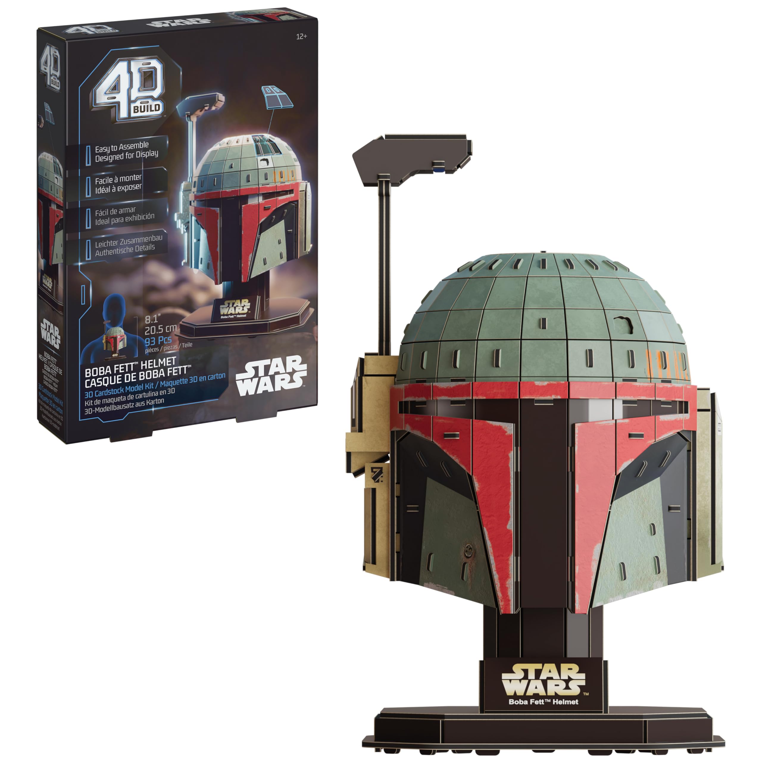 4D Build, Star Wars Boba Fett 3D Model Kit, Star Wars Collectibles & Desk Decor, Adult Puzzle, Building Toys, 93 Pieces, 3D Puzzles for Ages 12 & Up