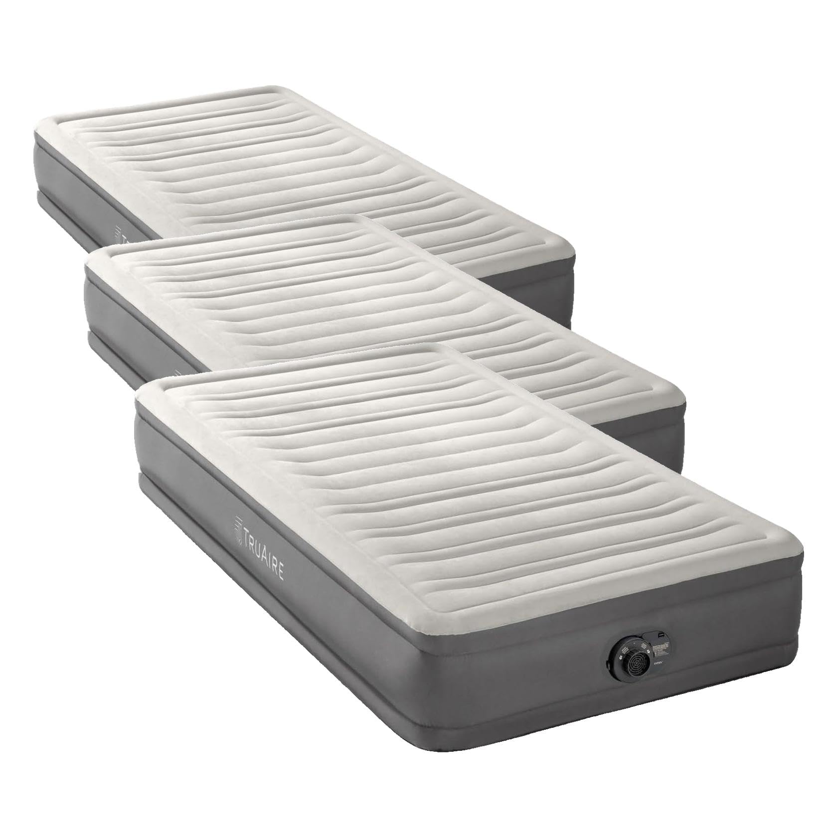 Intex 64021E TruAire Luxury Air Mattress: Fiber-Tech – Built-in Electric Pump – Multizone Support System